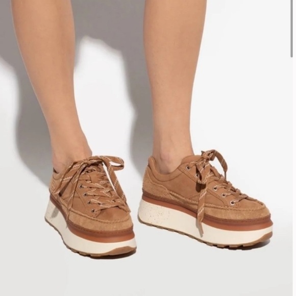 UGG Marin Lace Chestnut Brown Platform Shoes